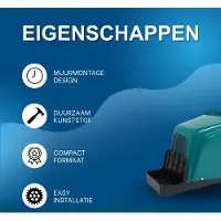 Happiq Kippennestkast – Voor kippen, hennen en eenden – Aan de muur gemonteerde legkast – Kunststof, wit, set van 2, 46,6×39×41,5 cm