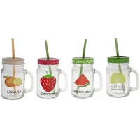 COSY&TRENDY Cosy & Trendy Bokaal D8xh13cm-45cl Met Rietje 4 Types
