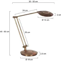 Steinhauer Bureaulamp Zenith, dimbaar, brons / oud-messing, Werkkamer / Kantoor, metaal, Modern, bureaulamp