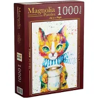 Magnolia legpuzzel Colorful Cat 1000 stukjes multicolor puzzel.