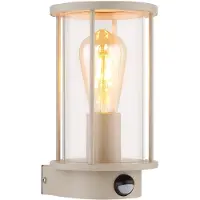 Globo Buiten wandlamp Gracey met sensor zand bruin