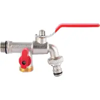 INF Buitenkraan enkele uitlaat, 1/2 inch mannelijke inlaat, 3/4 inch uitlaat Red