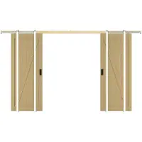 Vente-unique Zwevende dubbele schuifdeur in hout en MDF - Licht naturel - 2 x H205 x L73 cm - BALERMA