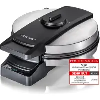 Cloer Wafelijzer - - 1898XL - Extra grote wafel 19,5 cm - 1200 watt - Antiaanbak