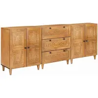 vidaXL Dressoir 3 st 180 x 33,5 x 75 cm massief mangohout Bruin