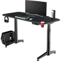 Ultradesk LEVEL V2 – Bureau voor Gaming, Home Office & Kantoor – Blauw – Elektrisch verstelbaar – Incl. XL Muismat & Accessoires