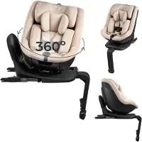Kinderkraft Autostoeltje I-GUARD i-Size AIR FLOW 40–105 cm | ISOFIX + steunpoot | 360° draaibaar | 4-sterren veiligheid - Beige