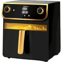 Aigostar 8 L airfryer LED display met kijkvenster, 11 vooraf ingestelde menu's, anti-aanbaklaag, dubbele knop + elektronische touchscreenbediening 1700 W
