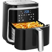 Aigostar 1900 W 7 l elektronische heteluchtfriteuse met dubbele pan zwart met wifi-functie VDE/Cube Smart