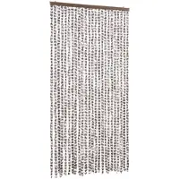 vidaXL Vliegenhor met decoratieve stof, taupe en wit, 100x230 cm, chenille