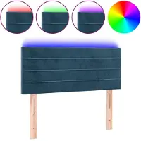 vidaXL Hoofdbord LED 80x5x78/88 cm fluweel donkerblauw