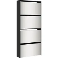 vidaXL Schoenenkast met spiegel 4-laags 63x17x134 cm zwart