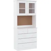 vidaXL Hoge kast ALTA 77x35x165 cm massief grenenhout wit