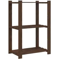vidaXL Opbergrek 3-laags 60x38x90 cm massief grenenhout bruin