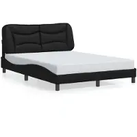 vidaXL Bedframe zonder matras "Hvar" kunstleer zwart 140x200 cm