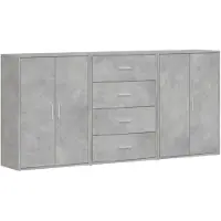 vidaXL Dressoirs 3 st 60x31x84 cm bewerkt hout betongrijs