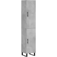 vidaXL Hoge kast 34,5x34x180 cm bewerkt hout betongrijs