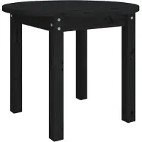 vidaXL Salontafel Ø 55x45 cm massief grenenhout zwart