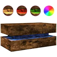 vidaXL Salontafel met LED-verlichting 90x50x40 cm gerookt eikenkleurig