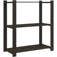 vidaXL Opbergrek 3-laags 80x38x90 cm massief grenenhout zwart