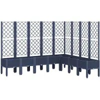vidaXL Plantenbak met latwerk 200x160x142 cm polypropeen blauwgrijs