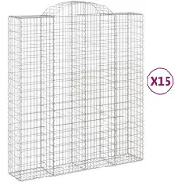 vidaXL Schanskorven 15 st gewelfd 200x50x220/240 cm ijzer