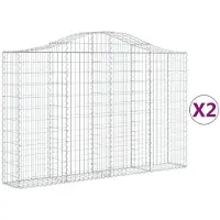 vidaXL Schanskorven 2 st gewelfd 200x30x120/140 cm ijzer