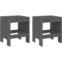 vidaXL Tuinkrukken 2 st 40x36x45 cm massief grenenhout grijs