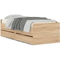 vidaXL Bedframe met lades sonoma eikenkleurig 90x200 cm