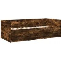 vidaXL Slaapbank met lades zonder matras 100x200 cm gerookt eikenkleur
