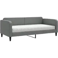 vidaXL Slaapbank met matras 90x200 cm stof donkergrijs