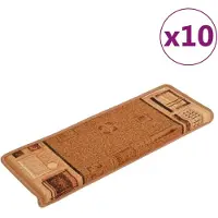 vidaXL Trapmatten zelfklevend 10 st 65x21x4 cm beige