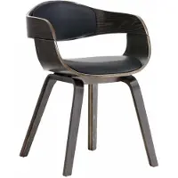 CLP Bezoekersstoel Kingston, kunstleer met bekleding en stevig houten frame, zwart/grijs