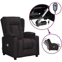 vidaXL Massagestoel elektrisch kunstleer zwart