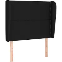 vidaXL Hoofdbord met randen 93x23x118/128 cm stof zwart