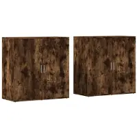 vidaXL Dressoirs 2 st 79x38x80 cm bewerkt hout gerookt eikenkleurig
