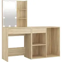 vidaXL Kaptafel met kastje en LED's bewerkt hout sonoma eikenkleurig