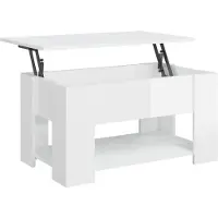 vidaXL Salontafel 79x49x41 cm bewerkt hout hoogglans wit