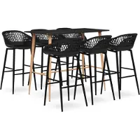 vidaXL 7-delige Barset zwart