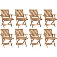 vidaXL Opklapbare stoelen, 8 stuks, massief teakhout