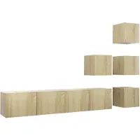 vidaXL 6-delige Tv-meubelset bewerkt hout sonoma eikenkleurig