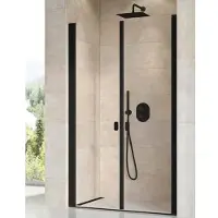 Ravak Douchedeur voor nis, Chrome, 100 cm, zwarte framekleur, helder glas, modelnummer 0QVAC30LZ1