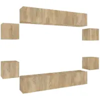 vidaXL 8-delige Tv-meubelset bewerkt hout sonoma eikenkleurig