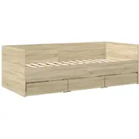 vidaXL Slaapbank met lades zonder matras 90x200 cm sonoma eikenkleurig