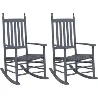 vidaXL Schommelstoelen met gebogen zitting 2 st populierenhout grijs