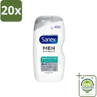 Sanex 20 x – Douchegel – Men Sensitive – 400 ml - Grootverpakking - Gevoelige Mannenhuid - Douchegel - Scheergel - Lichaamsschoonheid - Gezichtsverzorging
