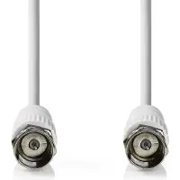 Nedis Satelliet- en Antennekabel - F-Male Quick - F-Male Quick - Vernikkeld - 75 Ohm - Dubbel Afgeschermd - 5.00 m - Rond - PVC - Wit - Doos