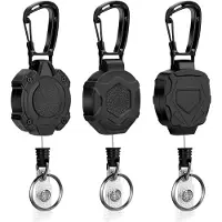 Unyqoos Intrekbare sleutelhanger met stevige karabijnhaak en lange stalen kabel