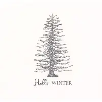 Clayre & Eef Servetten Papier Set van 20 33x33 cm Wit Papier Winter
