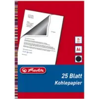 Herlitz Kohlepapier, DIN A4, Inhalt: 25 Blatt schwarz schreibend, für Schreibmaschinendurchschläge